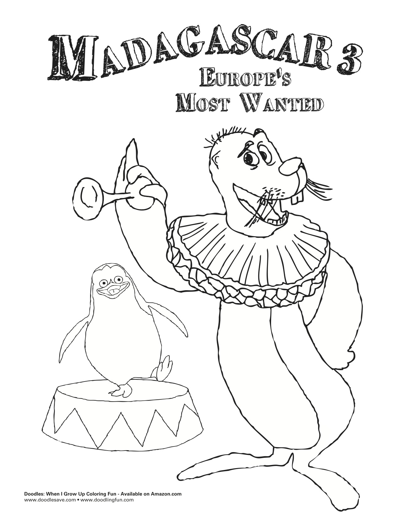 madagascar 3 circus coloring pages - photo #11