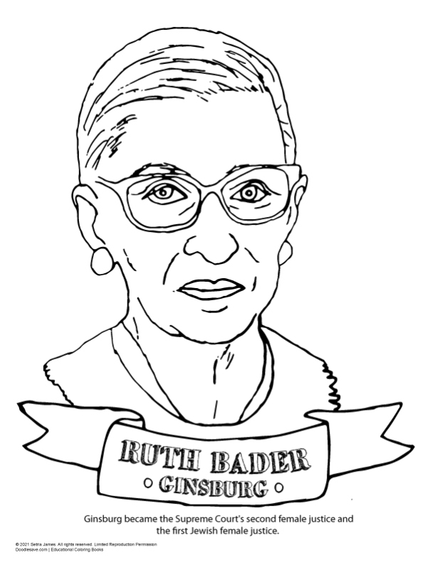 Ruth Bader Ginsburg  - women coloring pages