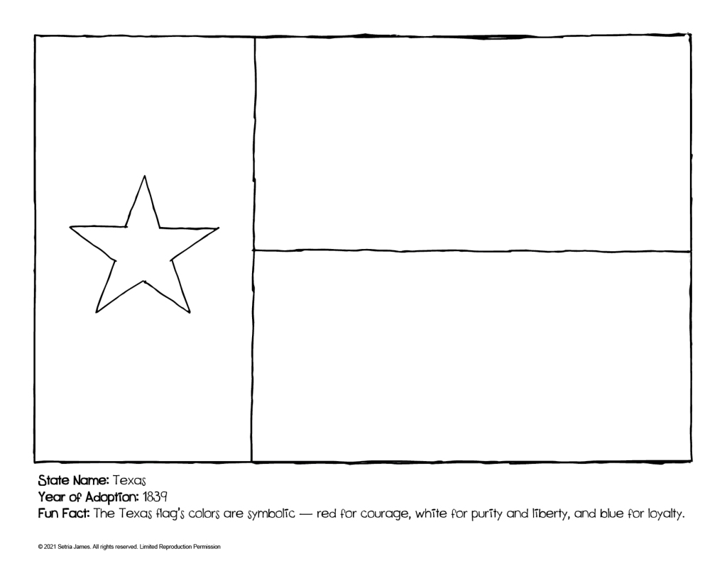 Doodle_United_States_50_States_Flags_State_Flag_History_State_Flag_Coloring_Texas_Flag