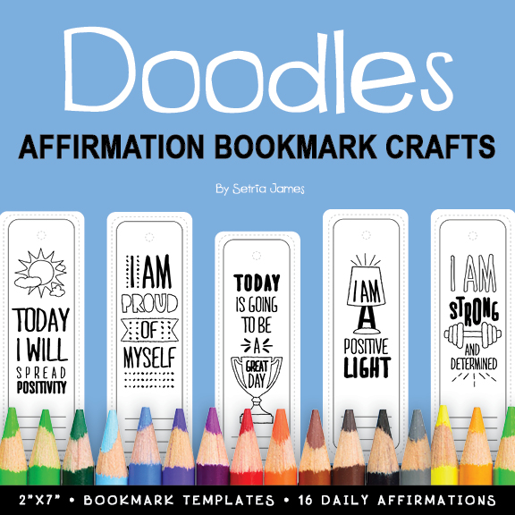 Doodles Positive Affirmations Bookmarks | Positive Self Talk Craft | School Affirmations 