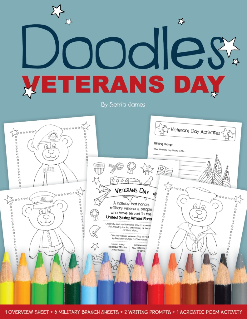 Doodles Veterans Day Activity | Colorable Veterans Day Worksheets