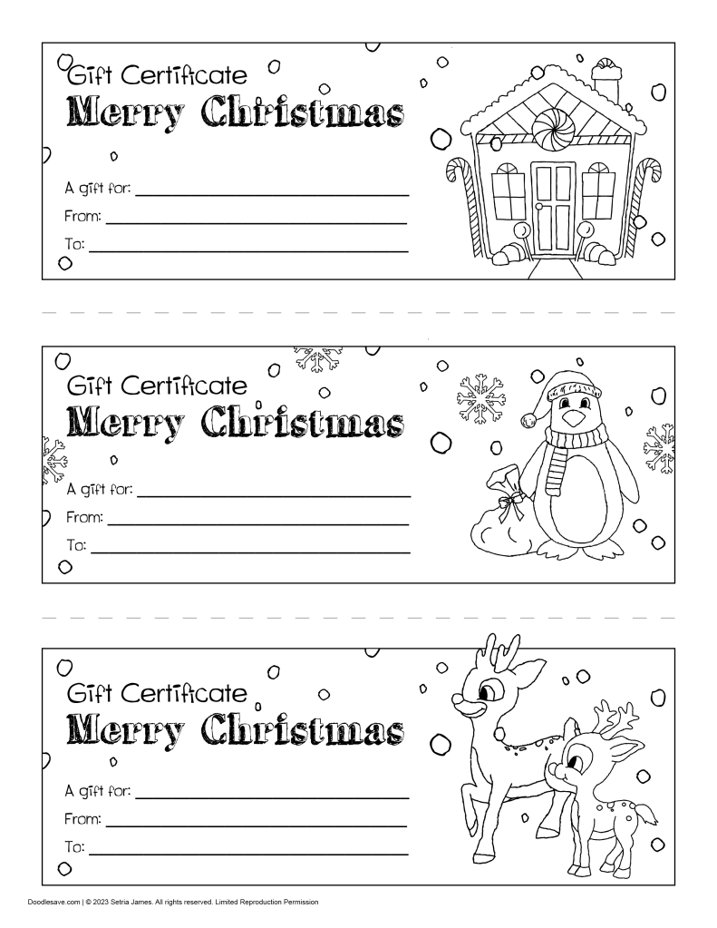 Gift Certificate -- Merry Christmas